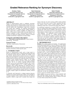Graded Relevance Ranking for Synonym Discovery