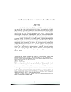 THE PRACTICE OF &ldquo;SALTING&rdquo; - Journal of Legal Studies in Business