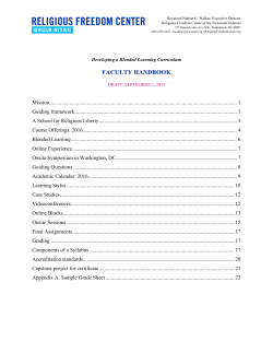 faculty handbook - Religious Freedom Center