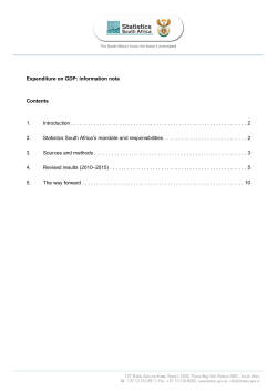 Expenditure on GDP: information note Contents 1. Introduction