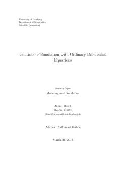 Continuous Simulation with Ordinary Differential Equations