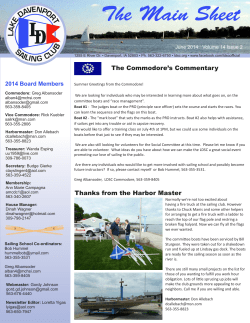 The Main Sheet - Lake Davenport Sailing Club