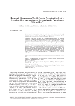 Holocentric Chromosomes of Psocids (Insecta