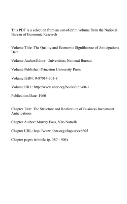 The Structure and Realization of Business Investment Anticipations