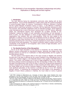 of Non-Recognition: Theoretical Underpinnings and Policy