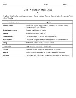 Unit 1 Vocabulary Study Guide Part I