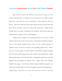 American Condescension and the Fate of the Ultimate Populist