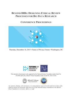 beyond irbs: designing ethical review processes for big data