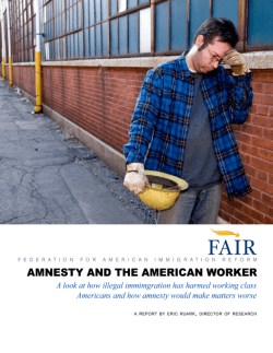 Amnesty On The American Worker |Federation For American
