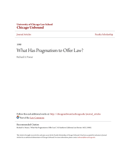 What Has Pragmatism to Offer Law? - Chicago Unbound