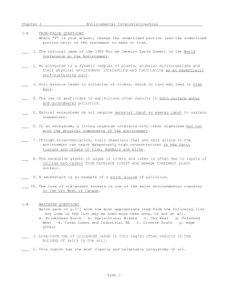 Chapter 1 Environmental Interrelationships 1-A TRUE