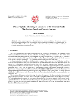 On Asymptotic Efficiency of Goodness of Fit Tests for Pareto - PMF-a