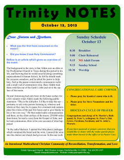 October 13, 2013 Sunday Schedule October 13