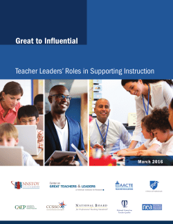 Great to Influential - Center on Great Teachers and Leaders