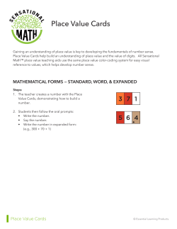 Place Value Cards - Essential Learning Products