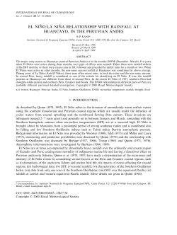 El Ni&ntilde;o/La Ni&ntilde;a relationship with rainfall at Huancayo, in the