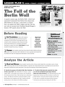 the Fall of the Berlin Wall