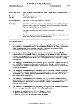 Byron Bay - Angle Parking and Other Traffic Demand Management