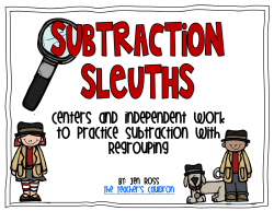SOL 2.7 two digit subtraction SleuthsSubtractionwithRegrouping