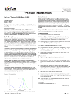 GelGreen&trade; Product Information Sheet