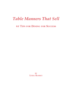 Table Manners That Sell