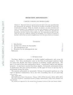 Detecting Binomiality