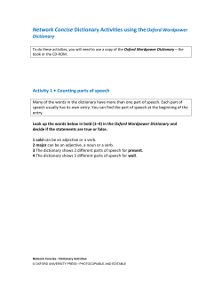 Network Concise Dictionary Activities using theOxford Wordpower