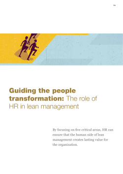 Guiding the people transformation: The role of HR in lean