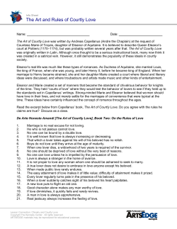 The Art and Rules of Courtly Love