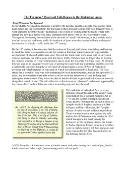 The Turnpike* Road and Toll-Houses in the Bodenham Area.