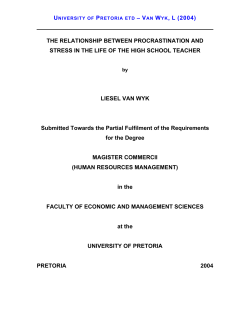 The Relationship Between Procrastination and Stres in the Life of