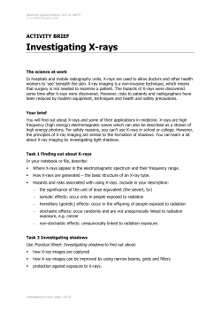 Investigating X-rays - Nuffield Foundation