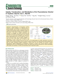Uptake, Translocation and Metabolism of 8:2 Fluorotelomer Alcohol