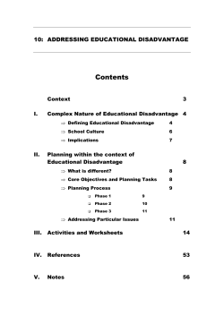 Addressing Educational Disadvantage