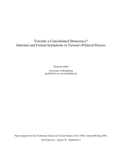 Towards a Consolidated Democracy? Informal and Formal
