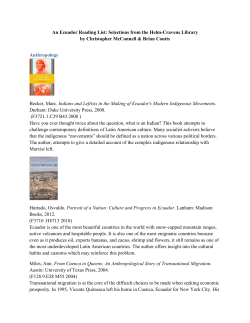 An Ecuador Reading List: Selections from the Helm-Cravens