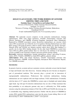 molecular scissors, the work horses of genome editing then and now