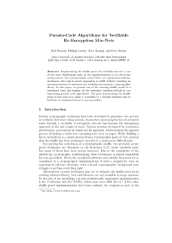 Pseudo-Code Algorithms for Verifiable Re-Encryption Mix-Nets