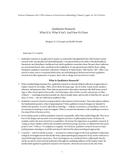 Qualitative Research - Indiana University Bloomington