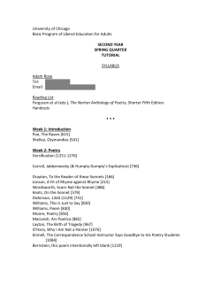 Basic Program YEAR 2 Spring Tutorial Syllabus