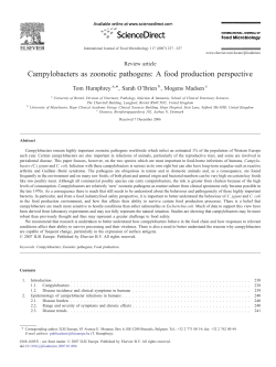Campylobacters as zoonotic pathogens: A food