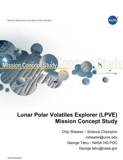 Lunar Polar Volatiles Explorer Mission Concept Study