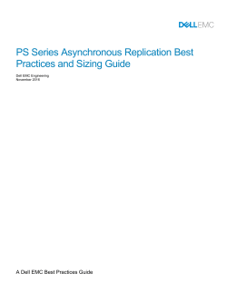 PS Series Asynchronous Replication Best
