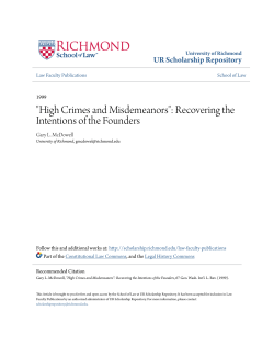 "High Crimes and Misdemeanors": Recovering the Intentions of the