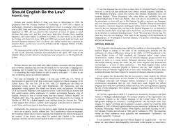 Should English Be theLaw? - Suffolk County Community College