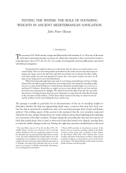 TesTing The WaTers: The role of sounding WeighTs in ancienT