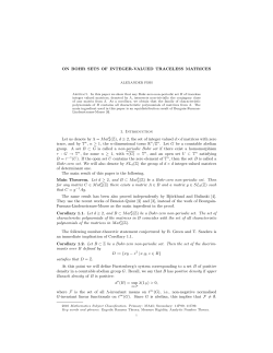 ON BOHR SETS OF INTEGER-VALUED TRACELESS MATRICES 1