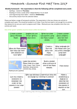 Falcons Class Mayans Homework Summer 2017
