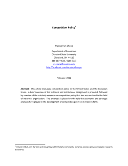 Competition Policy - Cleveland State University