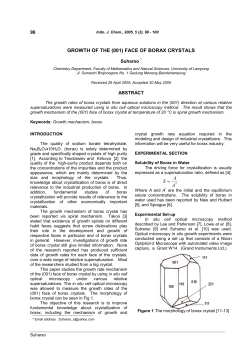 growth of the (001) face of borax crystals